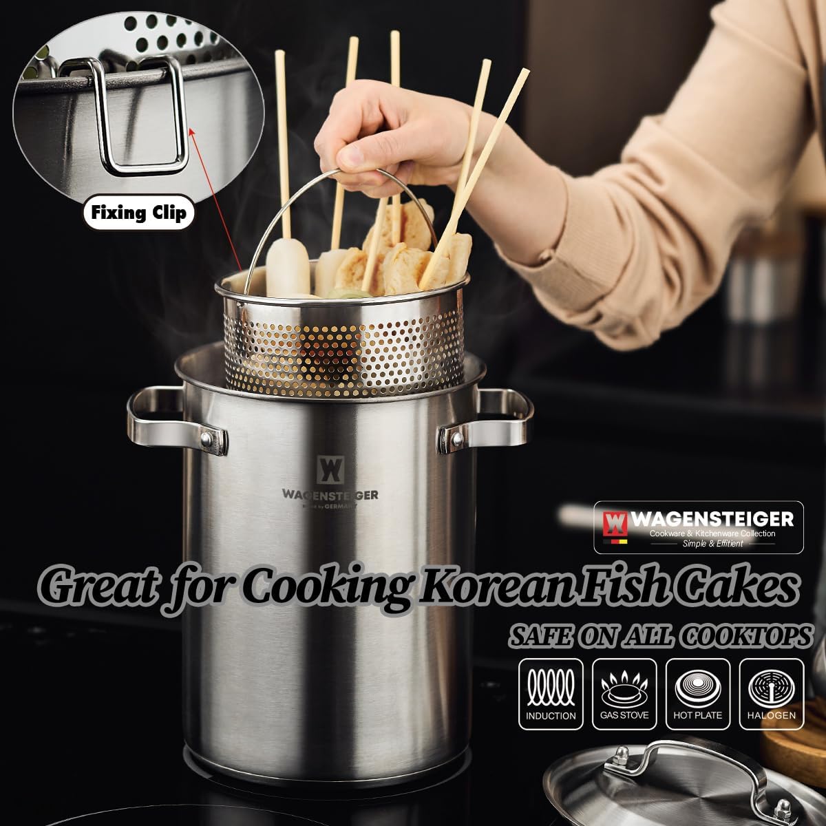 Premium Stainless Steel Asparagus Steamer Pot Large 43L