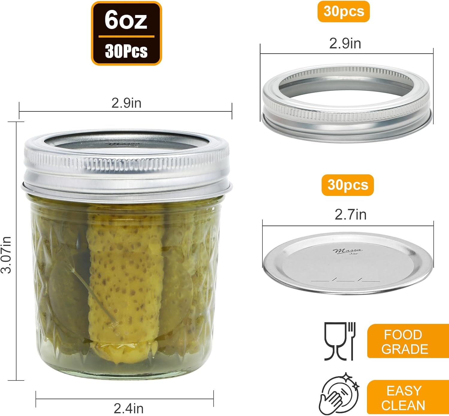 Convenient Stylish 6 oz Mason Jars for Budget-Friendly Storage Gift
