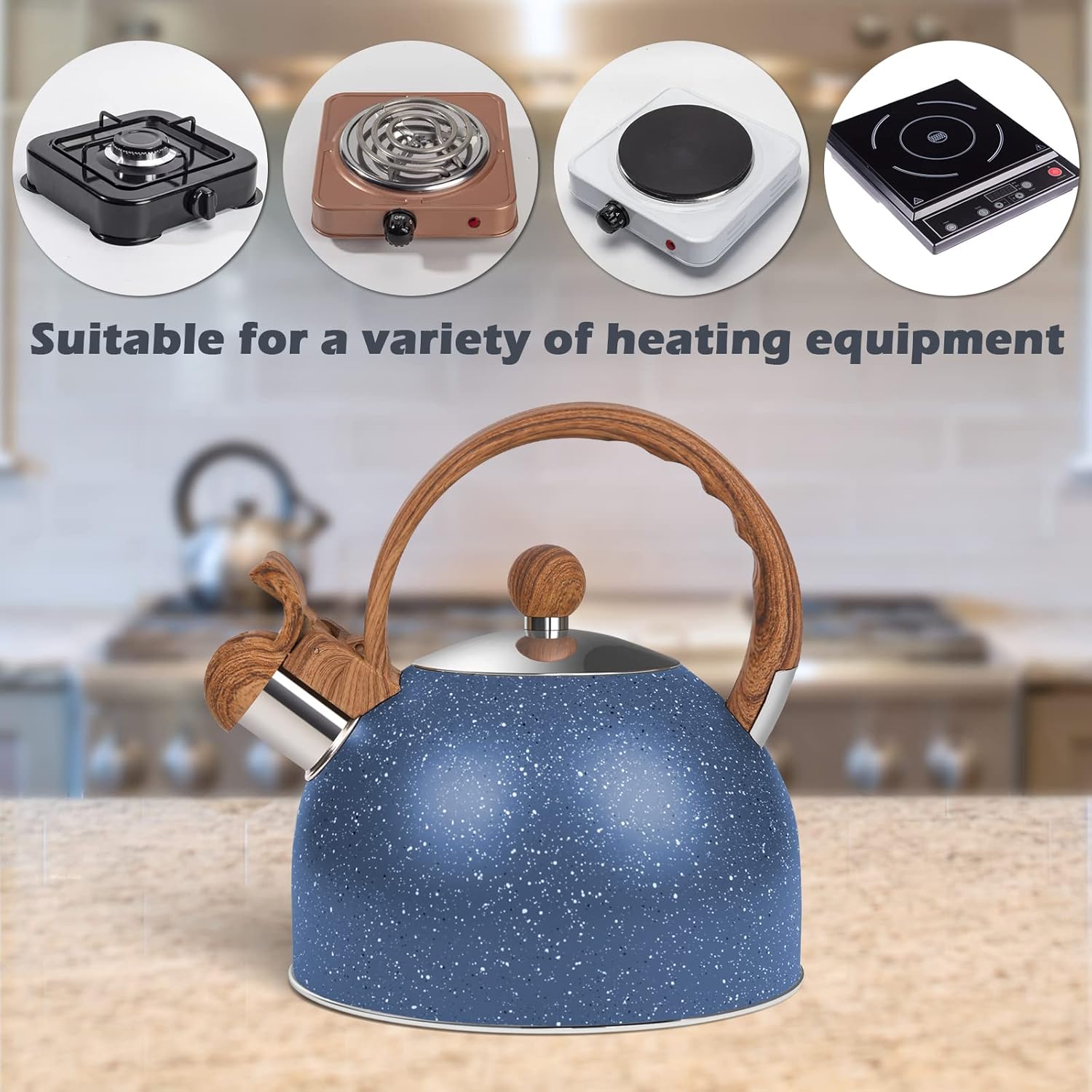 Chic 26 Quart Stainless Steel Kettle with Whistle