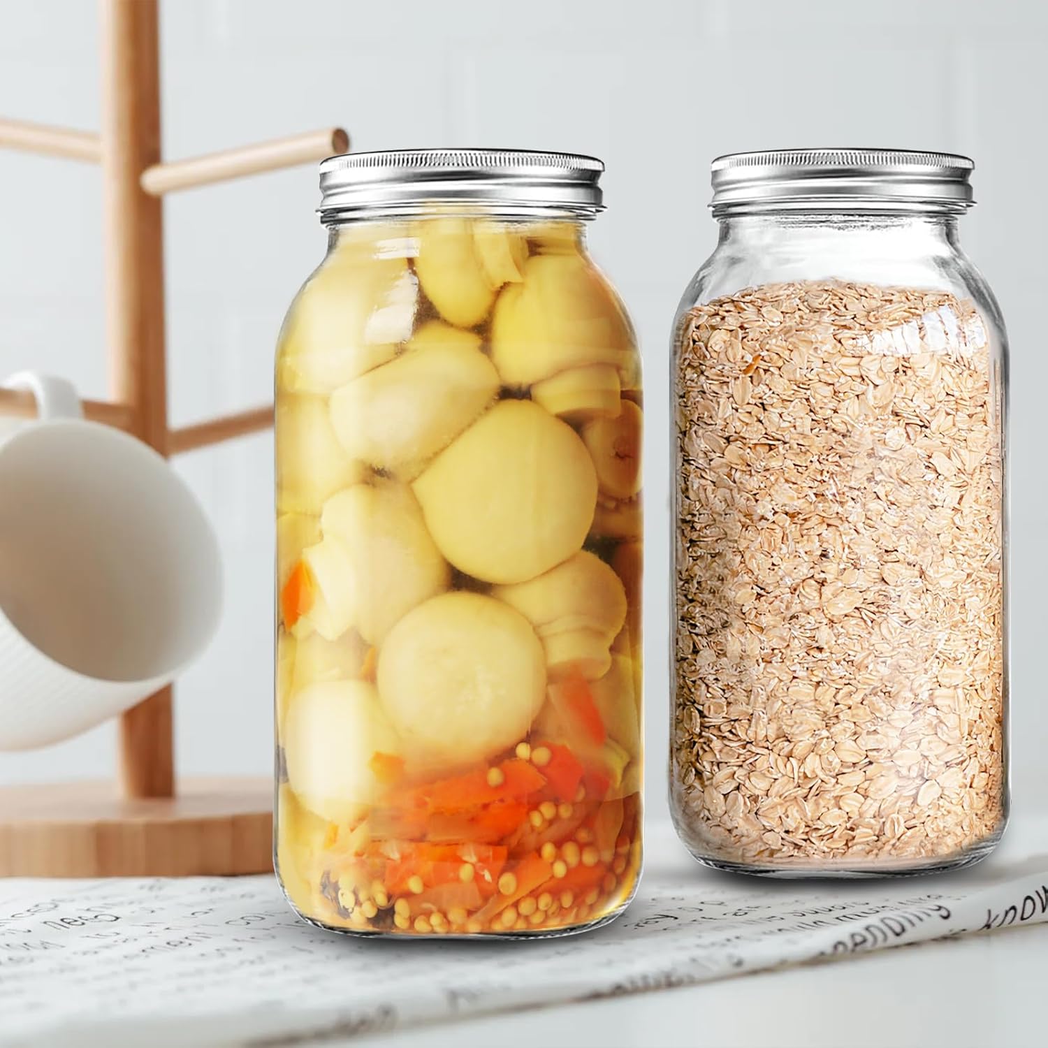 Xylanor 64 OZ Mason Jars Set
