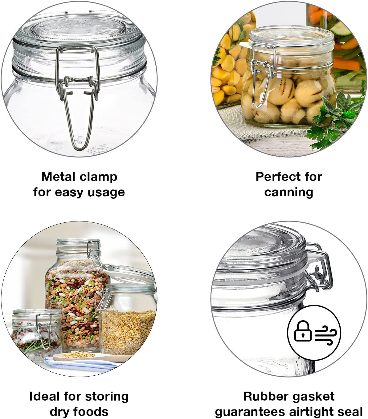 Bormioli Rocco Fido Clear Glass Canning Jar - 05L dishwasher safe eco-friendly
