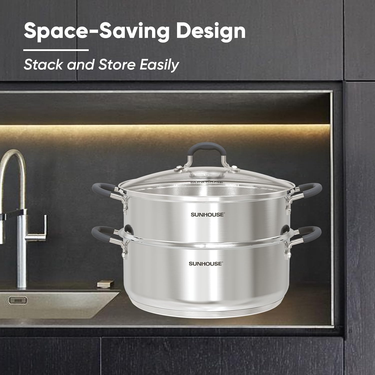 Sunhouse 55 Quarts Stainless Steel Steamer Pot