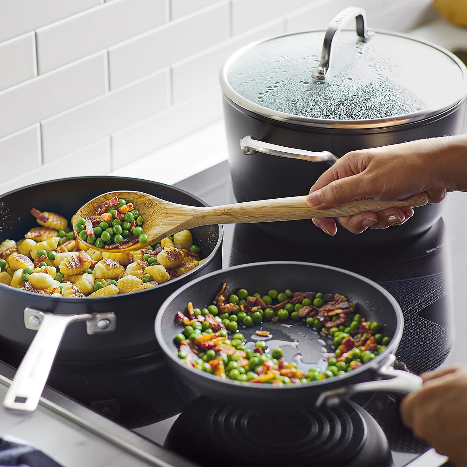 KS45R KitchenAid Hard Anodized Induction Nonstick Cookware Set 10-Piece Matte Black