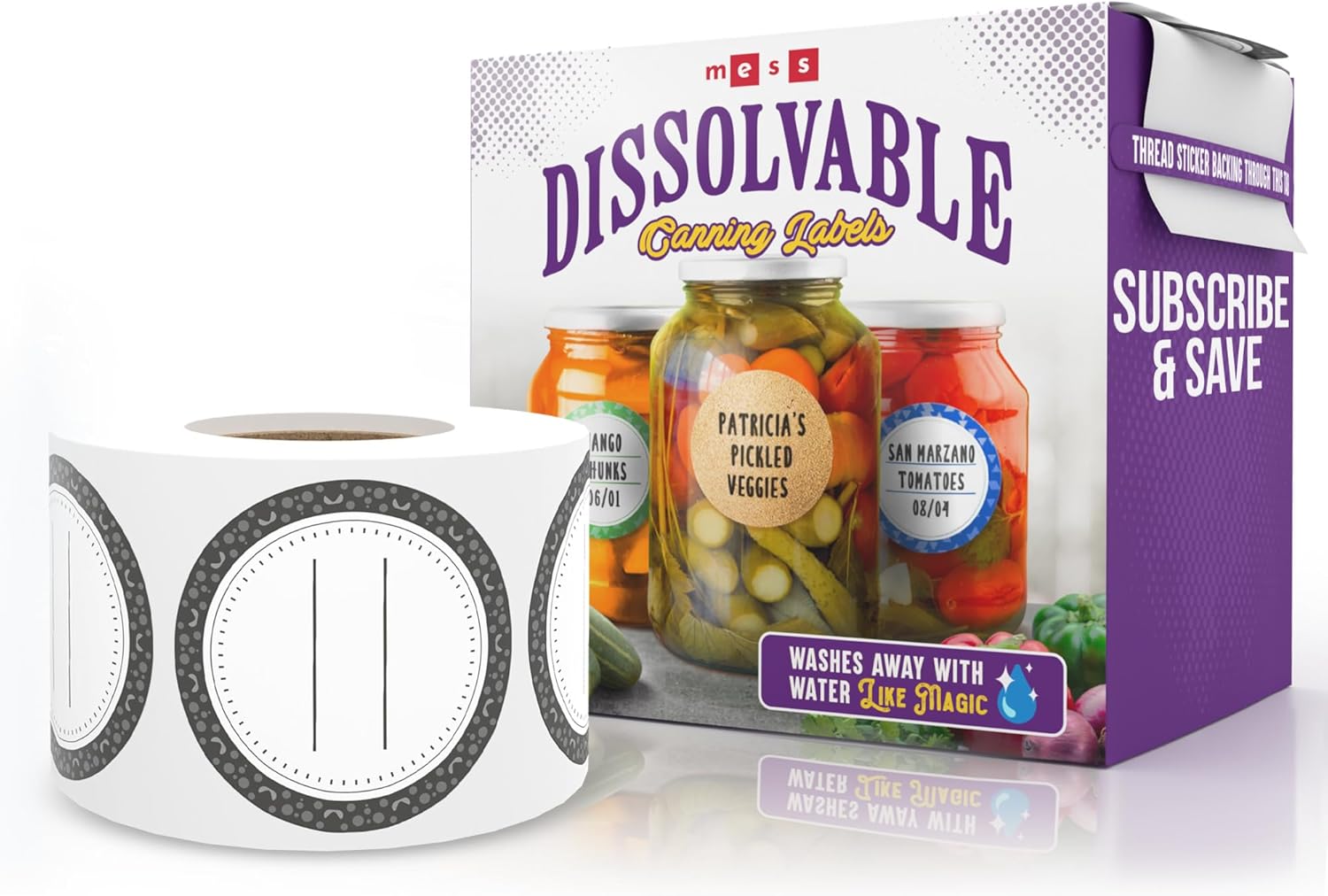 Messy-Free Canning Labels for Jars 2 Black Set of 200