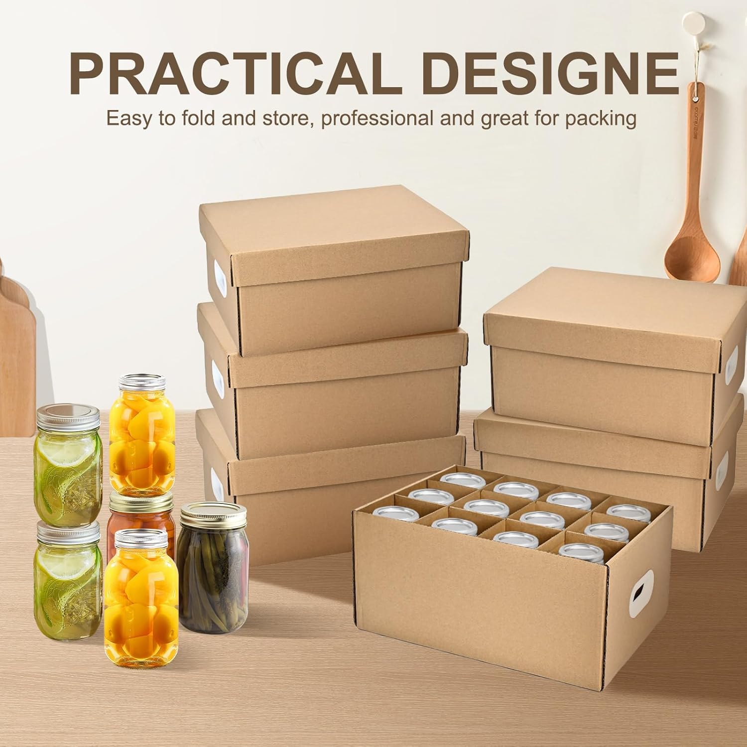 3 Pcs Mason Jar Storage Boxes