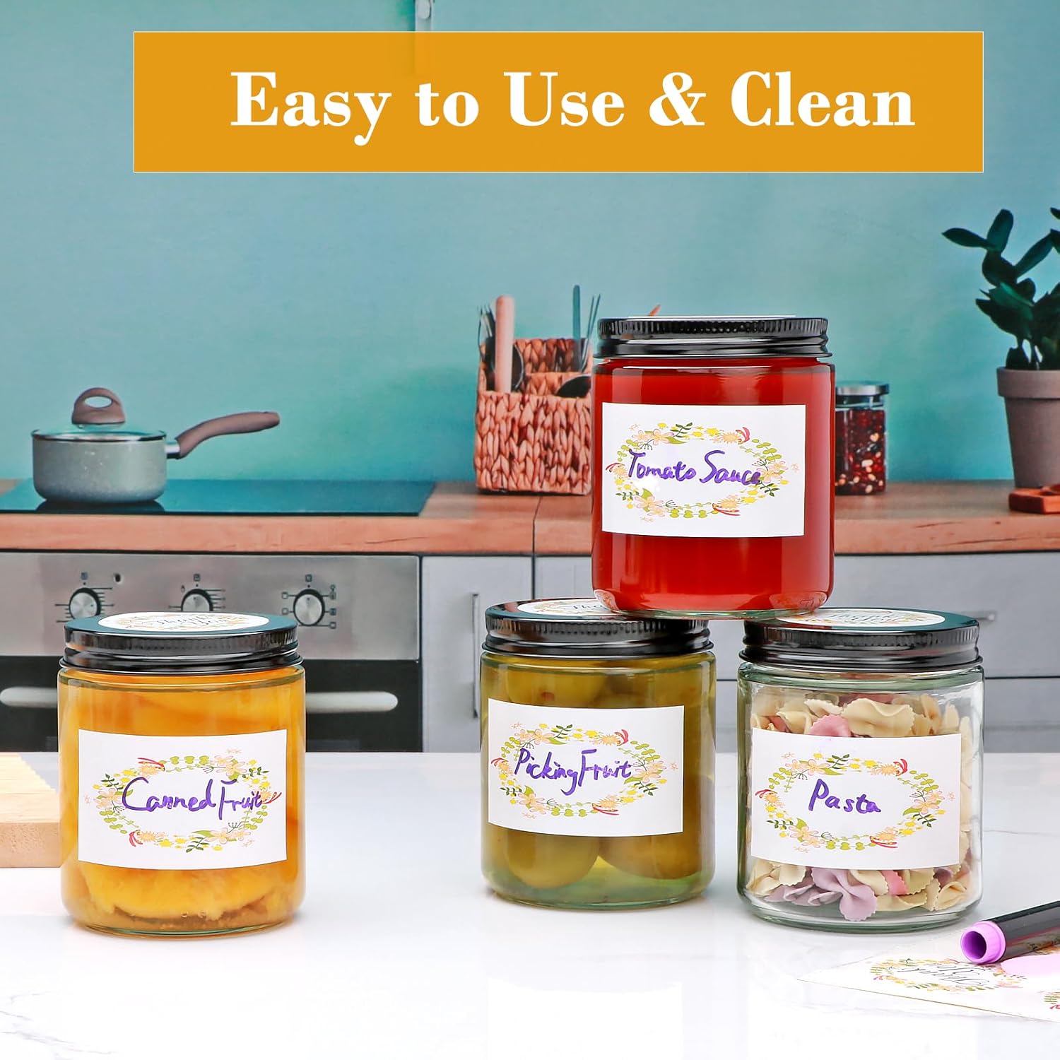 16-Piece 8oz Glass Jars with Lids for Candles Spices Crafts