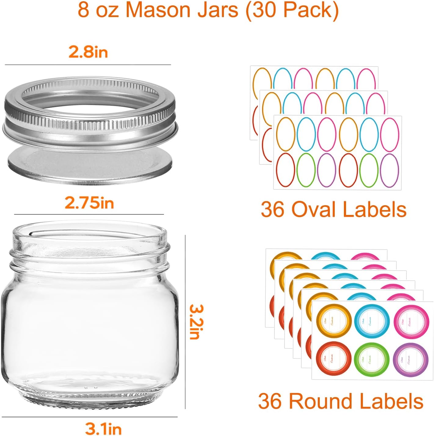 30-Pack Mason Jars