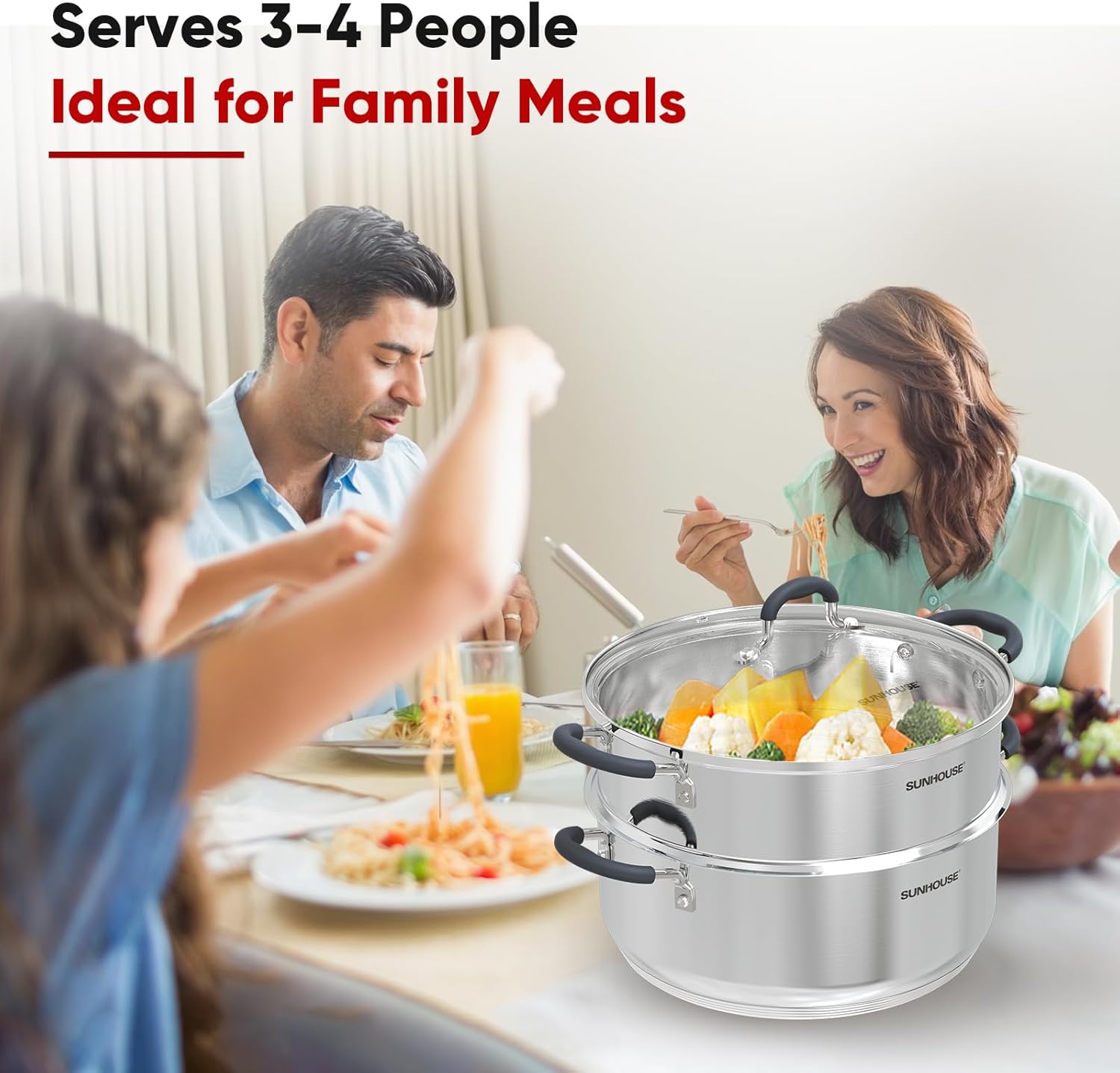 Sunhouse 55 Quarts Stainless Steel Steamer Pot