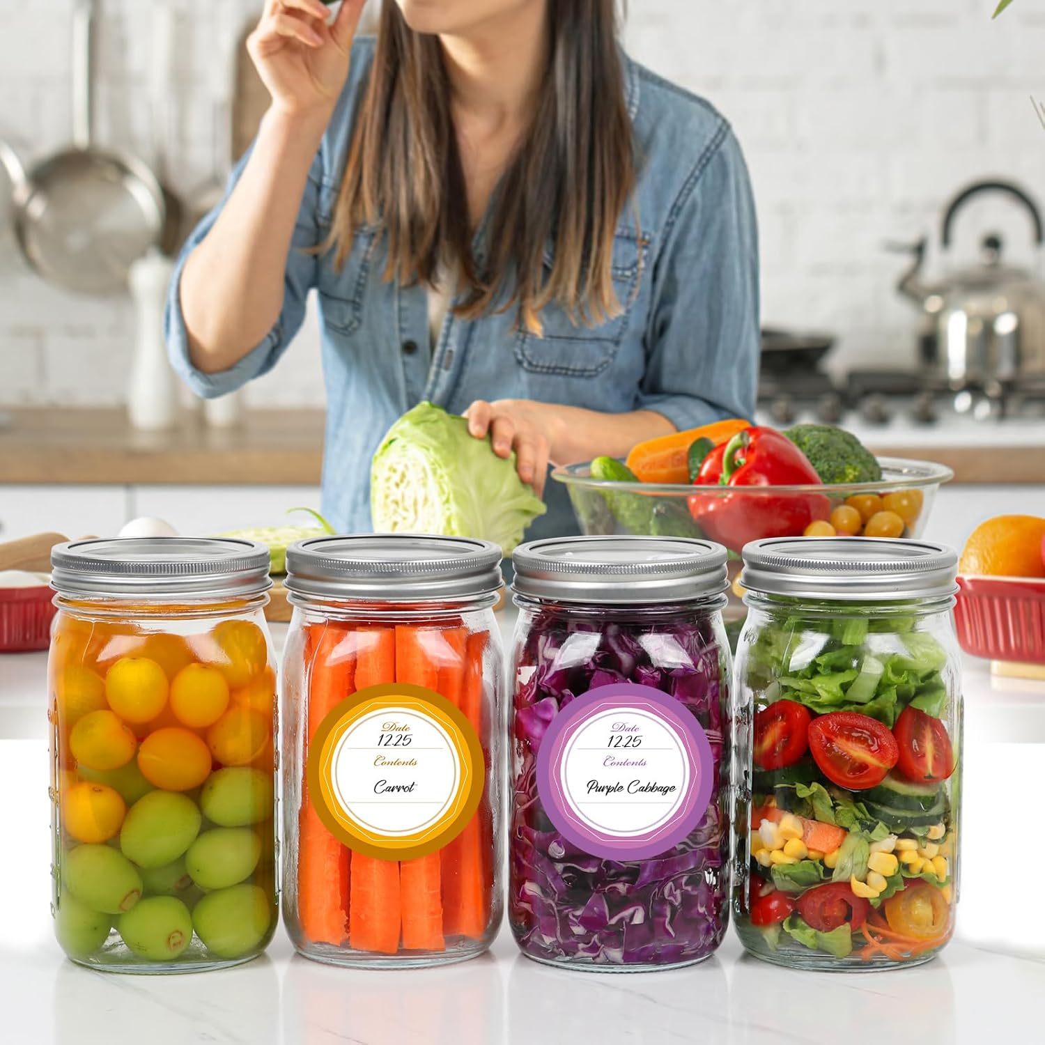 Alotpower 32 oz Mason Jars Set of 4