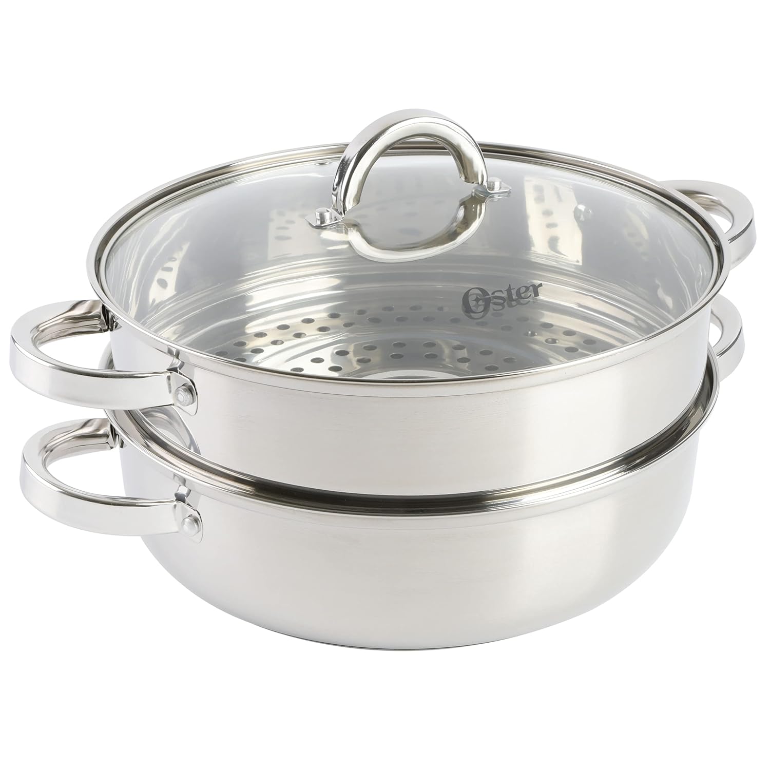 Oster Sangerfield 6 Qt Casserole with Steamer Basket Stainless Steel