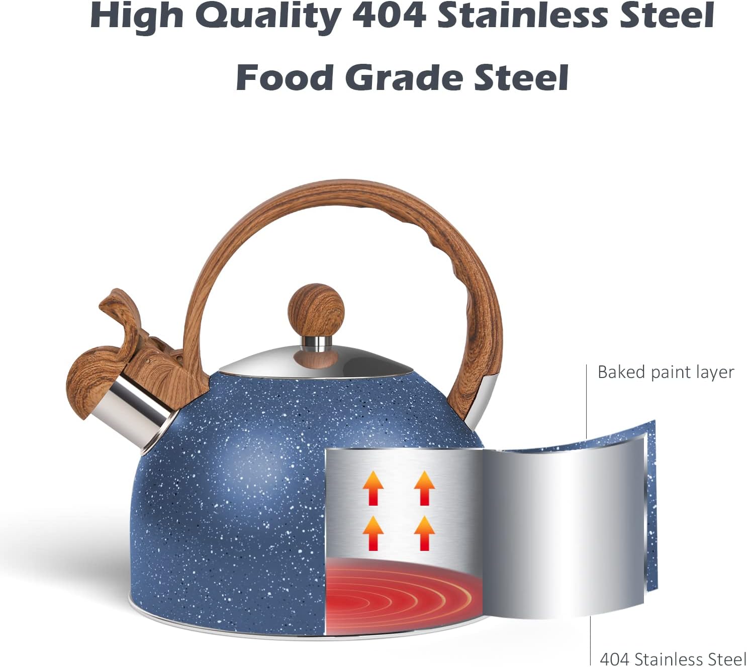 Chic 26 Quart Stainless Steel Kettle with Whistle