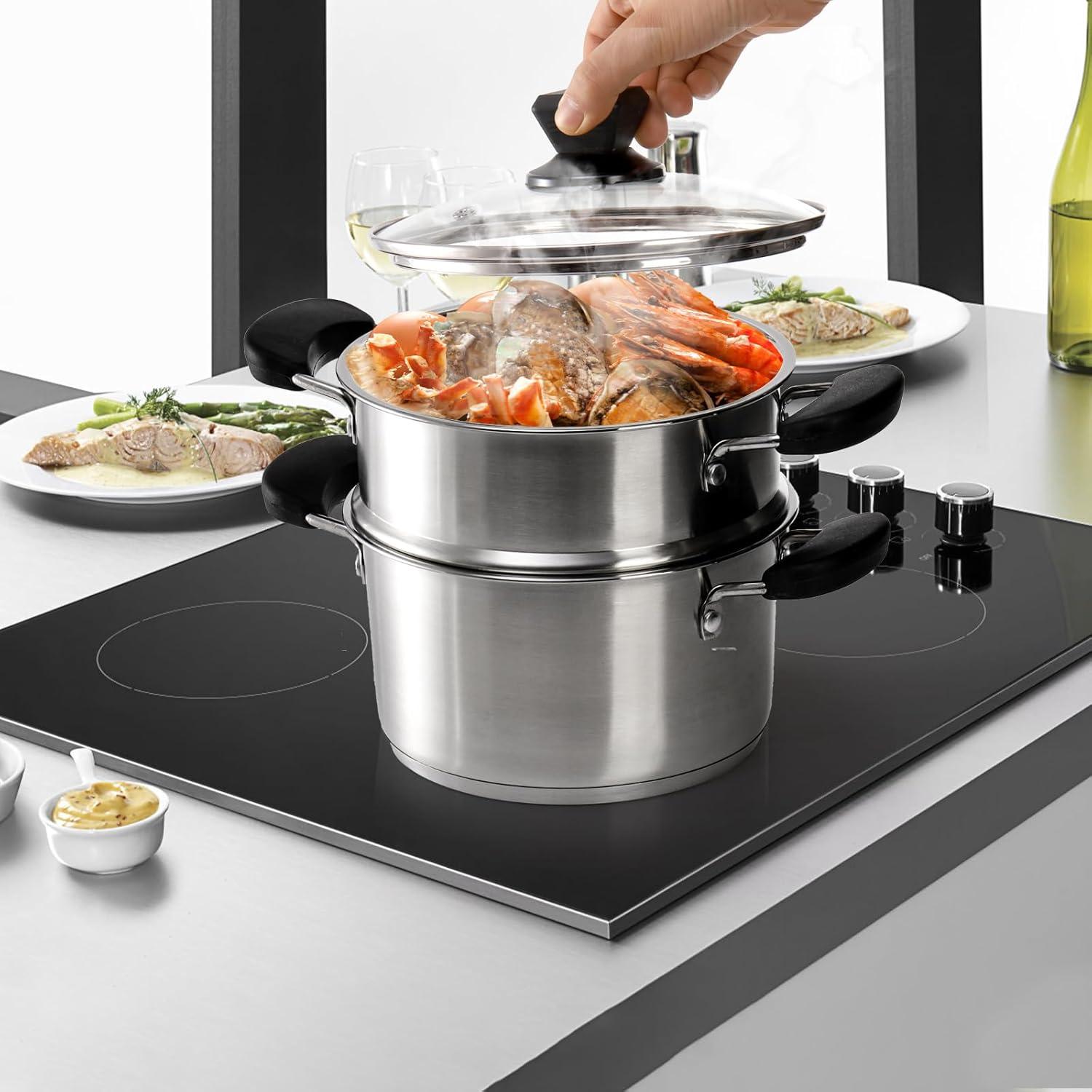 ZENFUN Mini Steamer Pot with Glass Lid