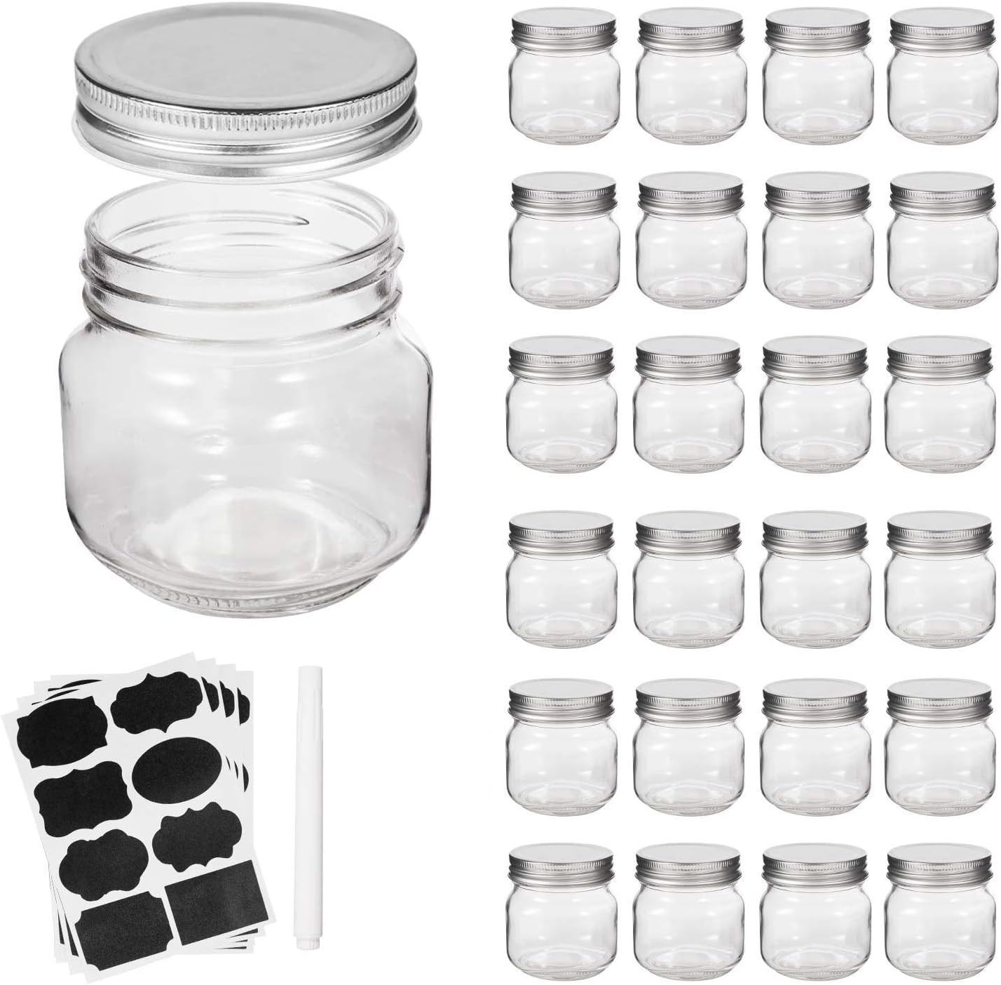 Premium Mason Jars 8oz for Kitchen Storage