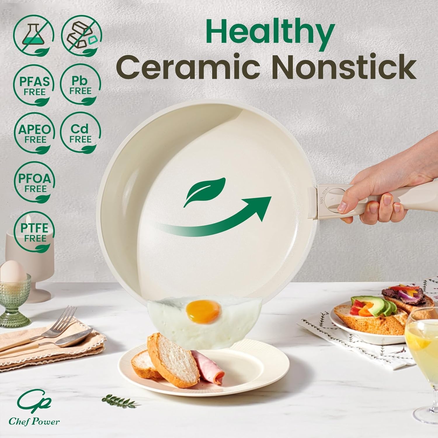 BPA-Free Ceramic Cookware Set for Oven Stove Compatibility