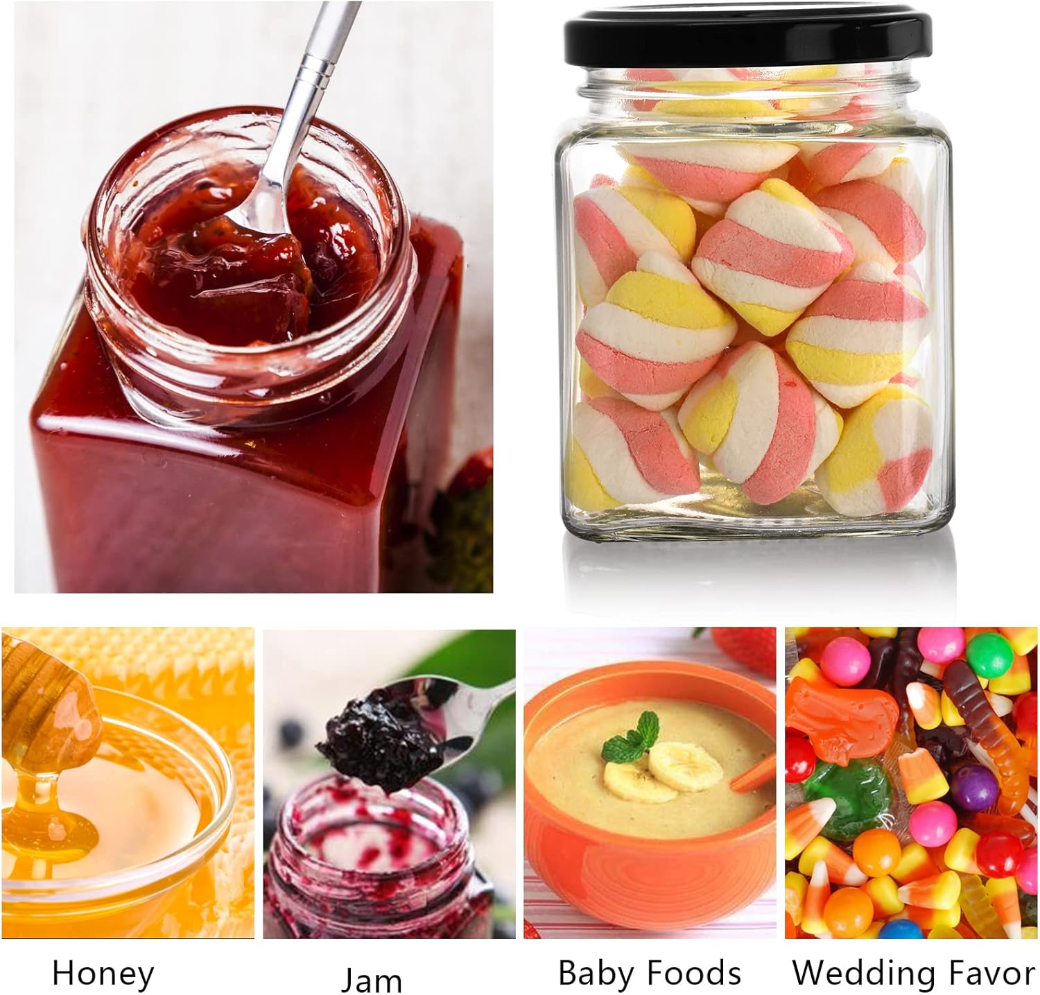 Sturdy 15-Pack Glass Canning Jars for Kitchen Storage
