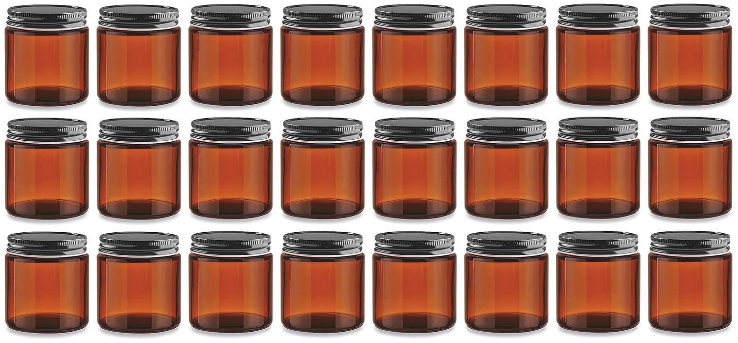 Amber Glass Mason Jars Small 24-Pack
