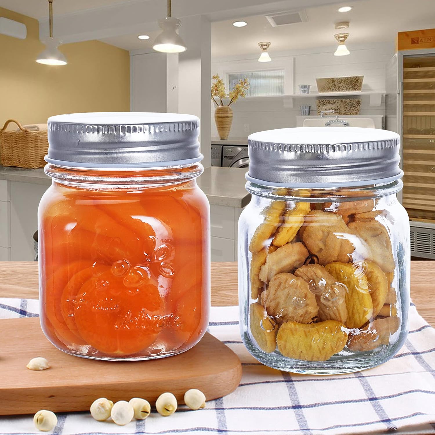Compact 6 OZ Glass Mason Jars for Food Storage
