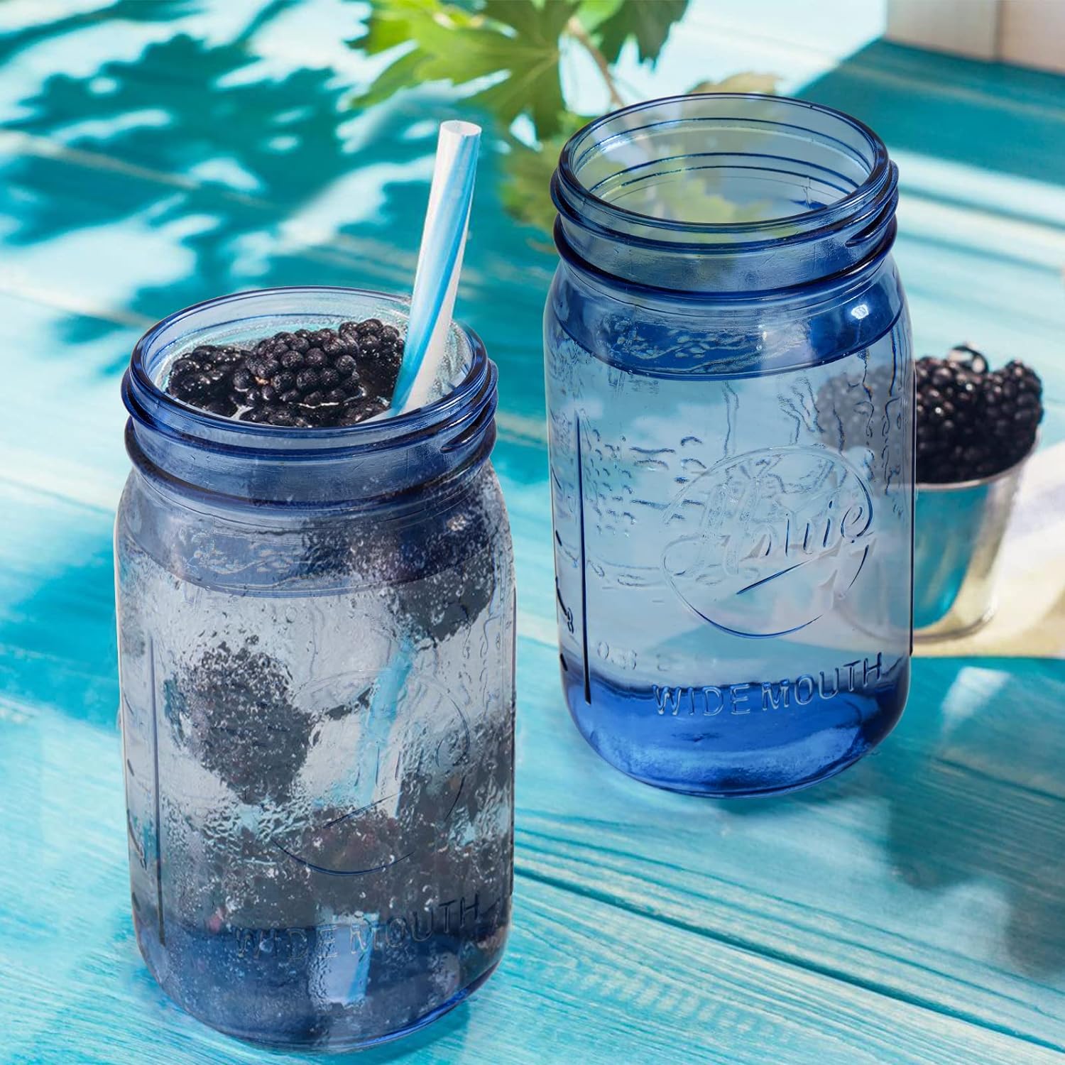 6-Pack Vintage Blue Mason Jars