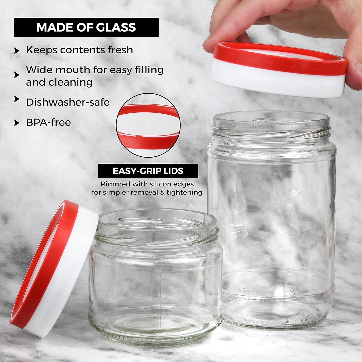 4-Pack Mason Jars for Meal Prep Storage