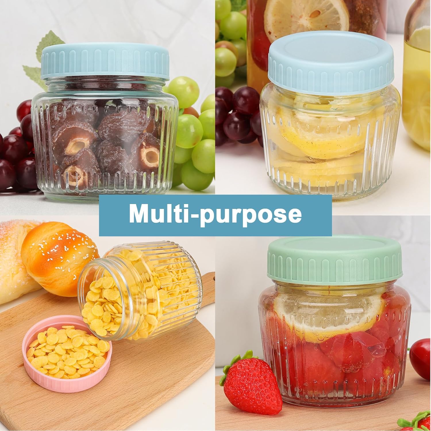 CehomiElegant Durable Glass Mason Jars 6 Pack