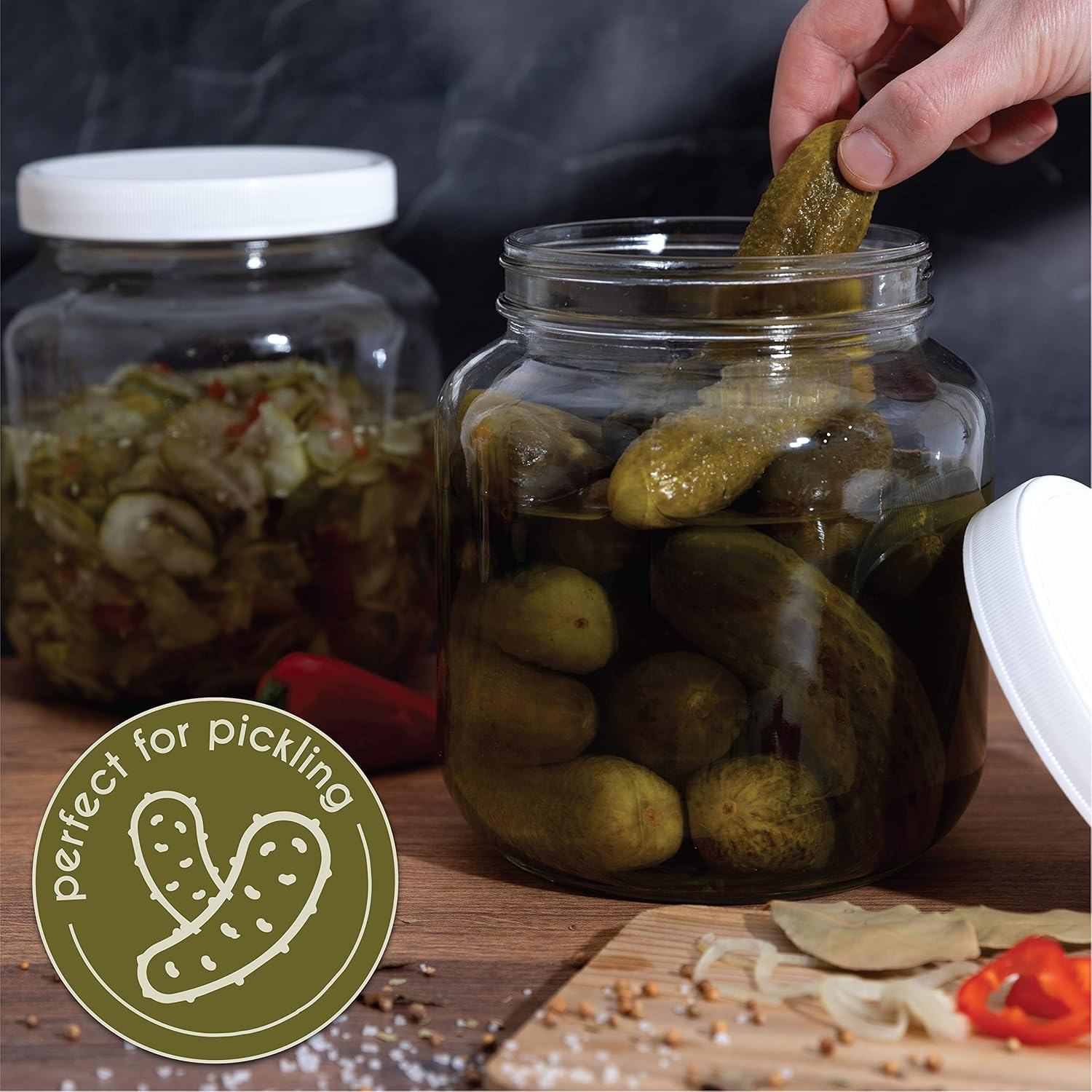 Kitchentoolz 2-Pack Mason Jars Dual-Use BPA-Free Airtight Food Drink