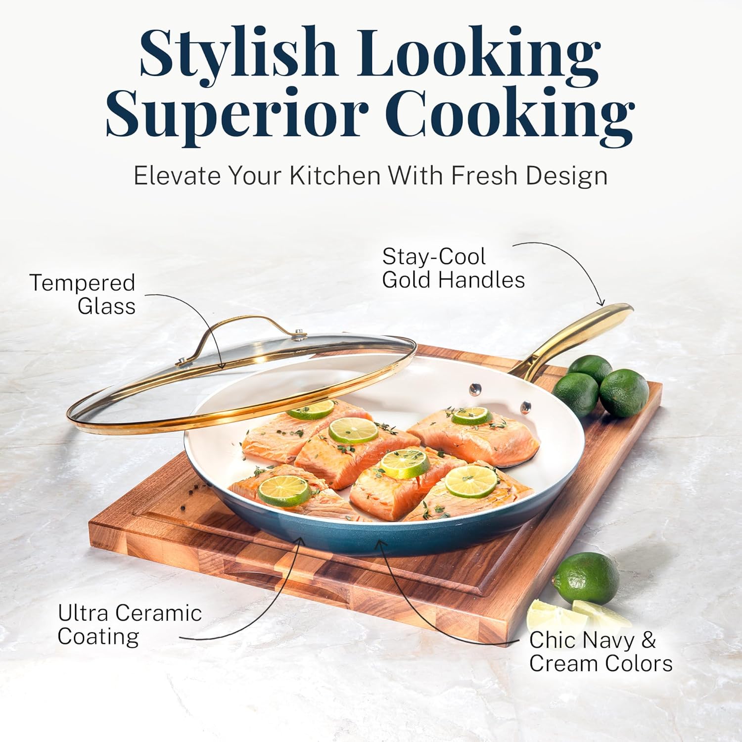 GOTHAM STEEL 15-Piece Ceramic Pot and Pan Set