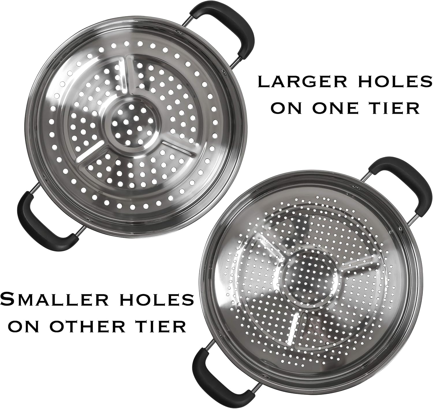 Triple-Ended 30cm Stainless Steel Steamer Pot