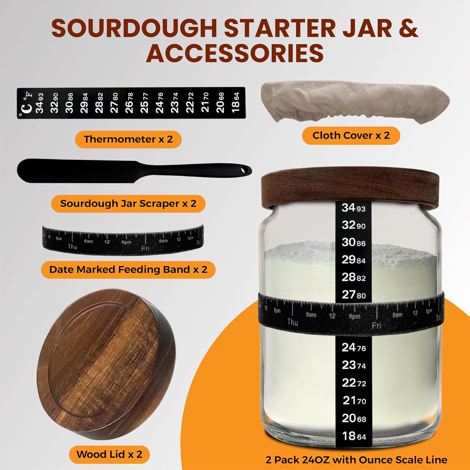 NAYYAB PRODUCTS Sourdough Starter Jar Pack