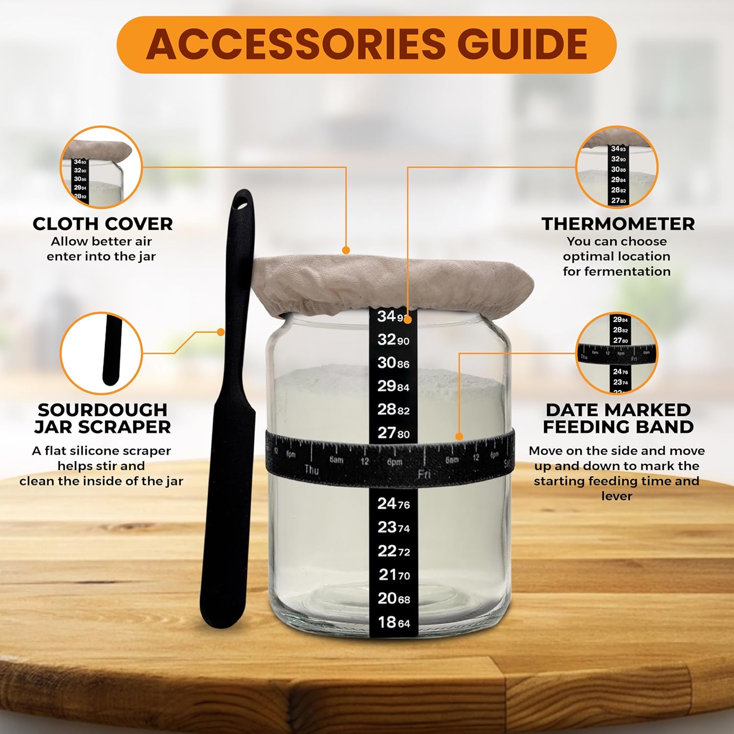 NAYYAB PRODUCTS Sourdough Starter Jar Pack