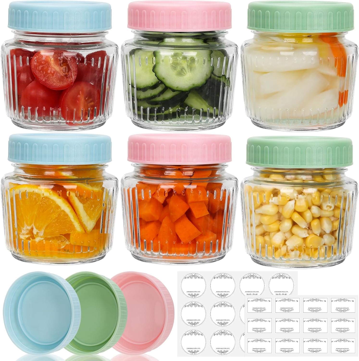CehomiElegant Durable Glass Mason Jars 6 Pack