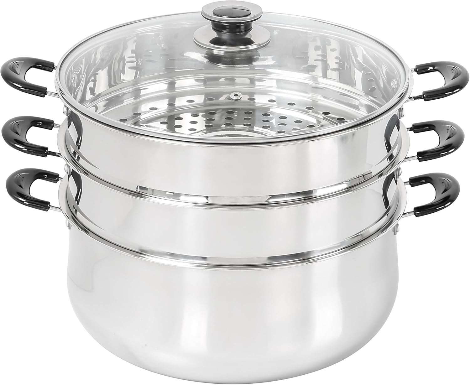 Triple-Ended 30cm Stainless Steel Steamer Pot