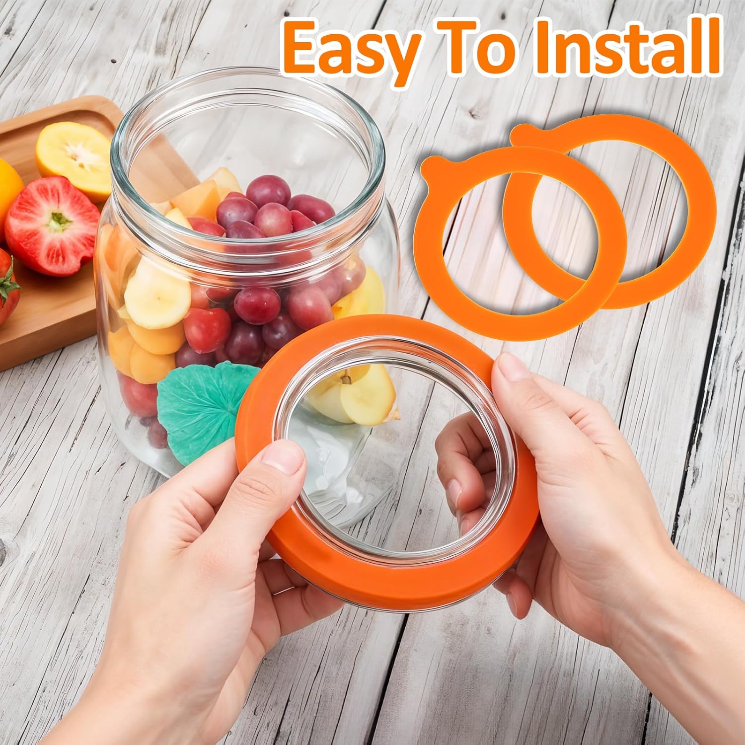 8-Piece Silicone Replacement Gaskets for Glass Jars