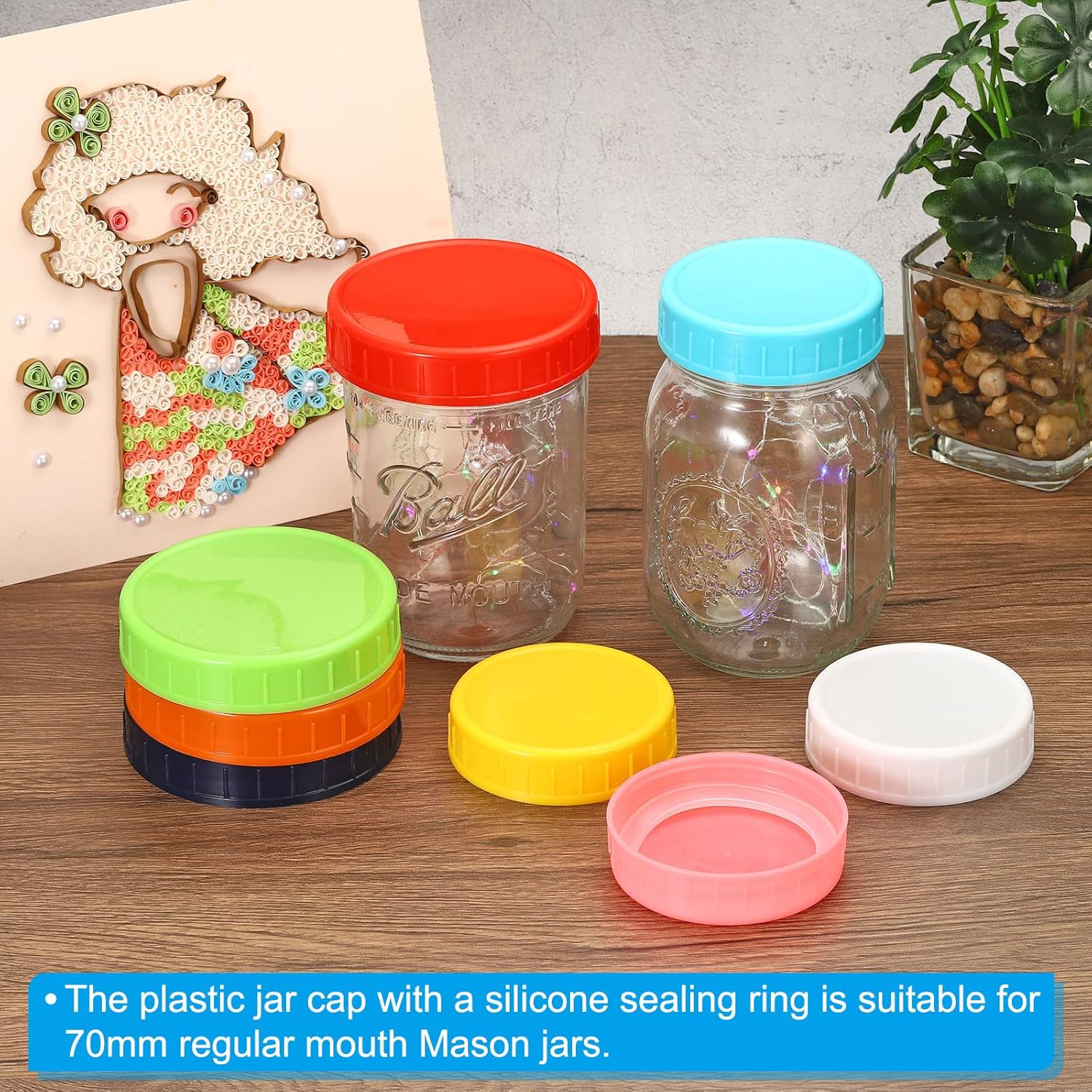 86mm Mason Jar Lid Set with Silicone Sealing Ring