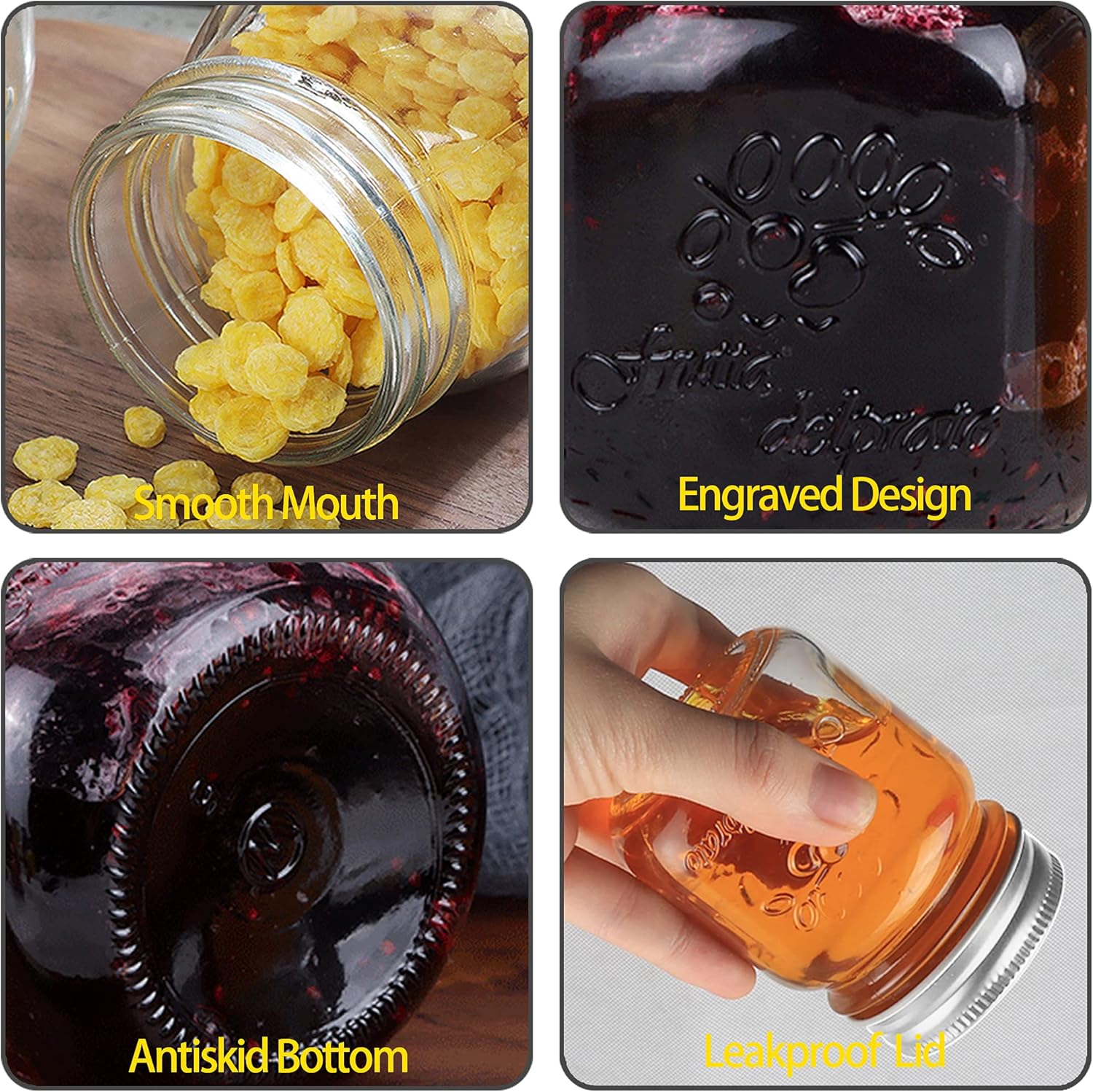 Compact 6 OZ Glass Mason Jars for Food Storage
