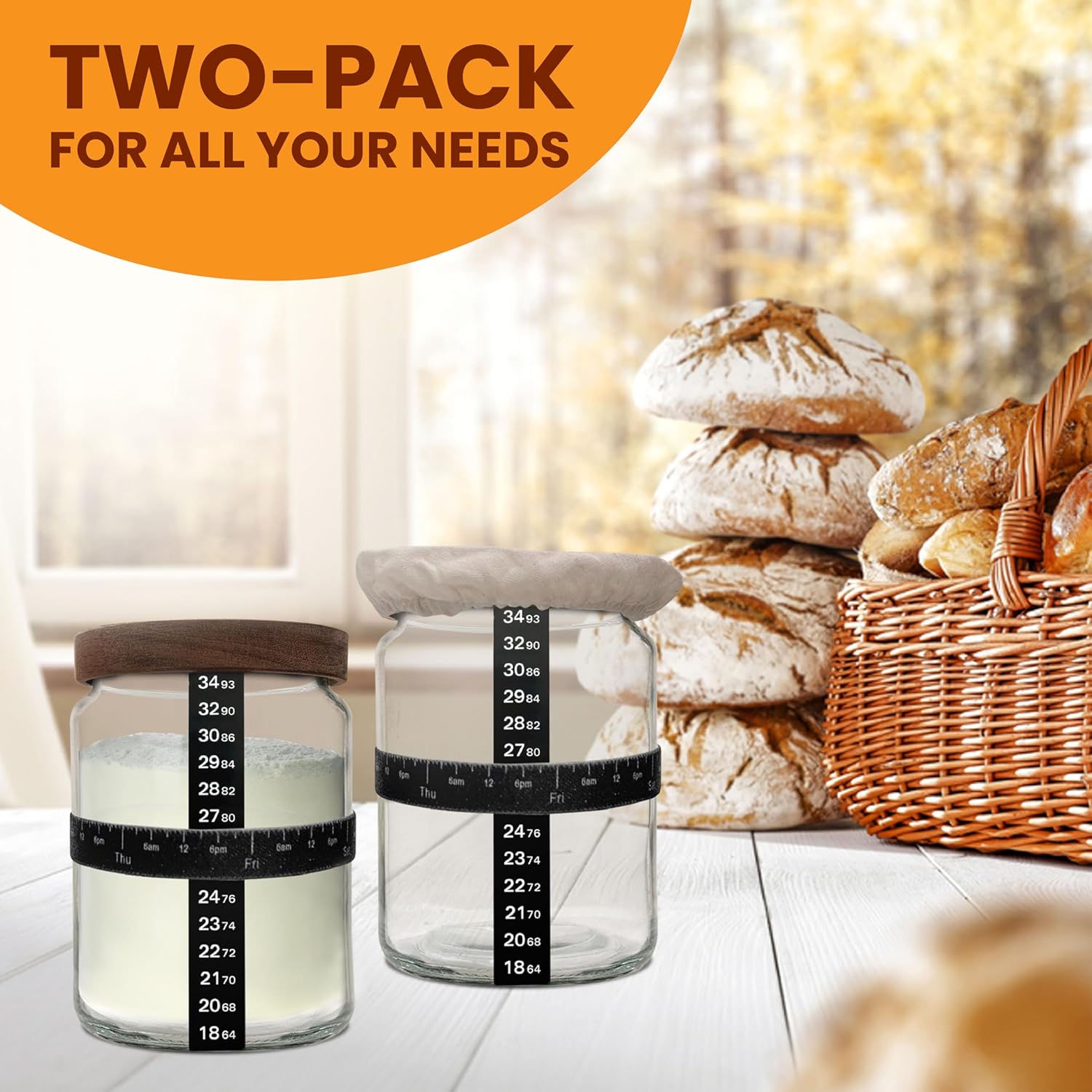 NAYYAB PRODUCTS Sourdough Starter Jar Pack