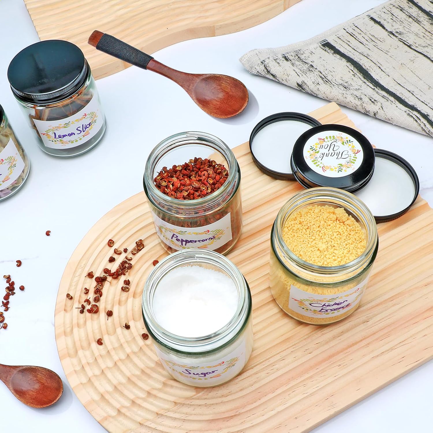 16-Piece 8oz Glass Jars with Lids for Candles Spices Crafts