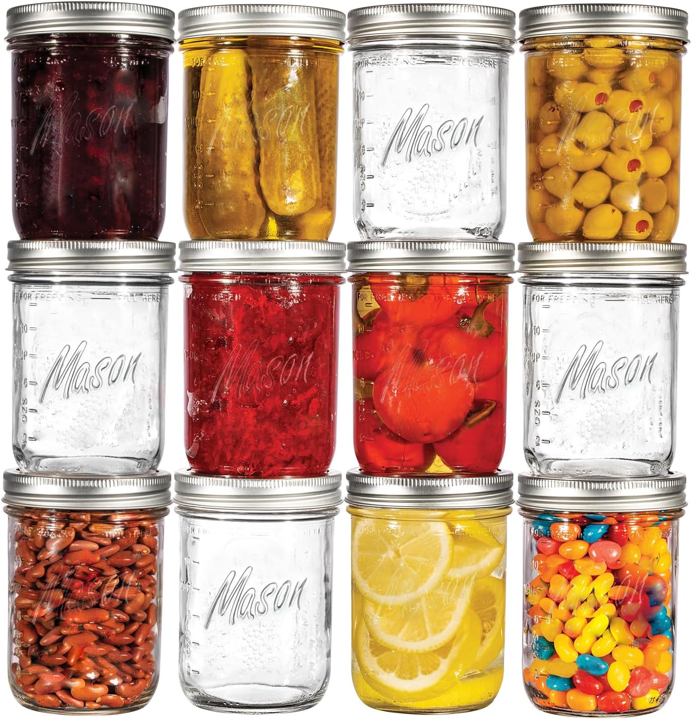 Perfect Mason Jars - 8-Ounce 12-Pack