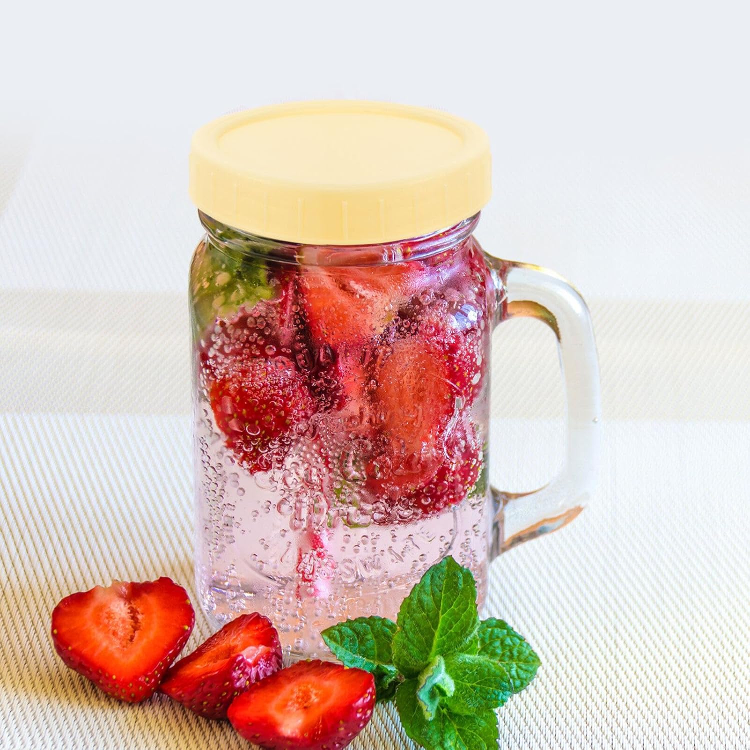 Premium Leak-Proof Mason Jar Lids x10 - Easy to Clean and Dishwasher Safe