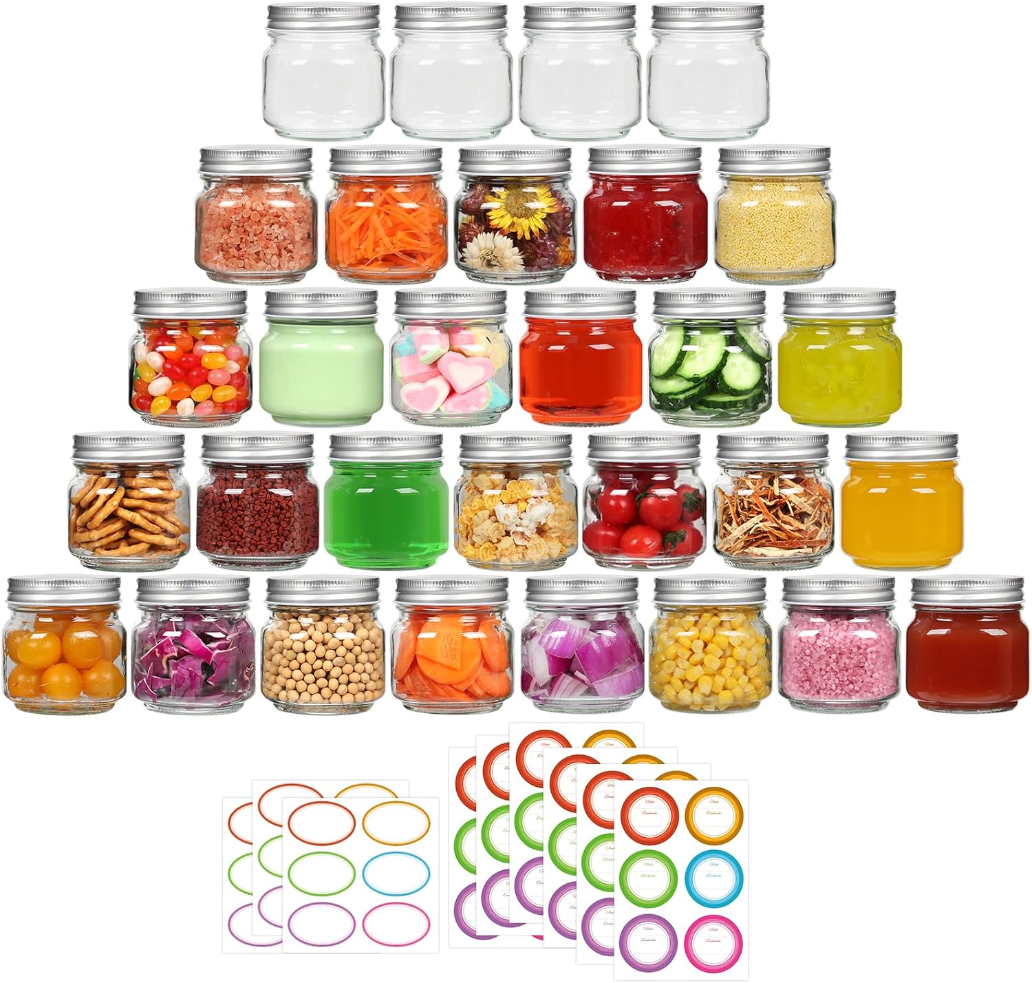 Versatile Mason Jars with Labels for Canning More