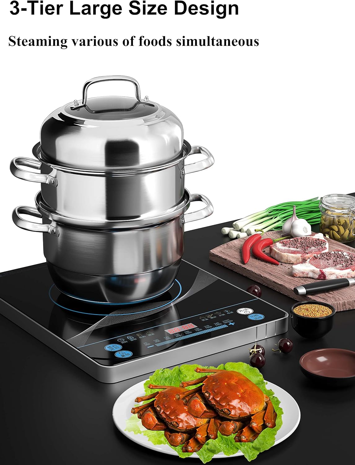 VENTION 11-inch 28cm Stainless Steel Induction Steamer Pot